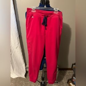 Figs Zamora jogger scrub pants. Ultra Rose color size small petite.